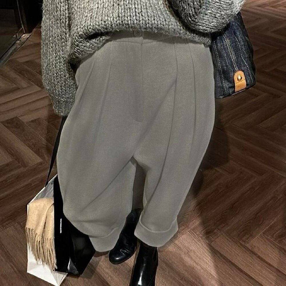Vintage gray tailored NOT 100% wool very thick and warm pants